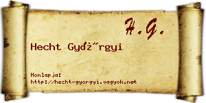 Hecht Györgyi névjegykártya